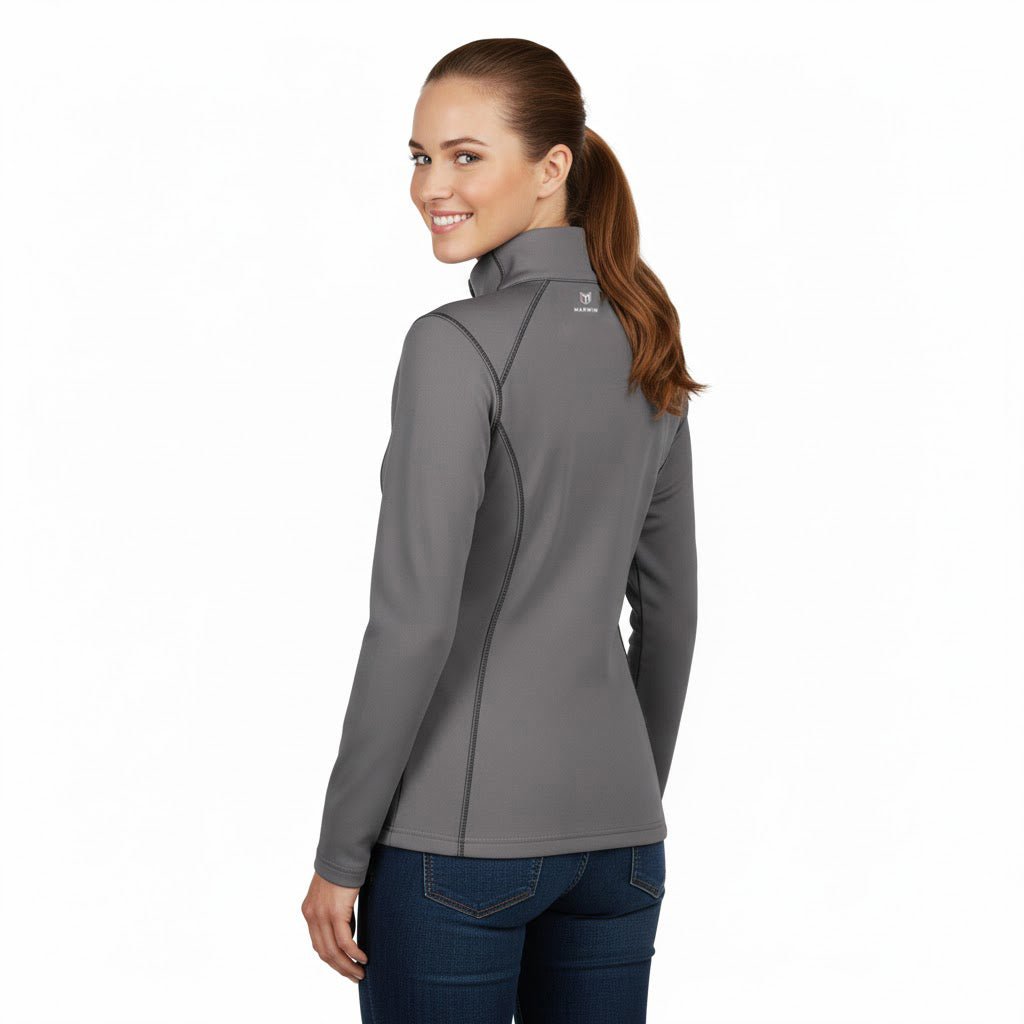 Rova Women's Quarter Zip Pullover - Grey/Black - Marwin Sports