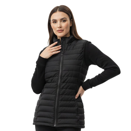 Sierra Women's Puffer Jacket Removable Arms - Black - Marwin Sports