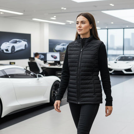 Sierra Women's Puffer Jacket Removable Arms - Black - Marwin Sports