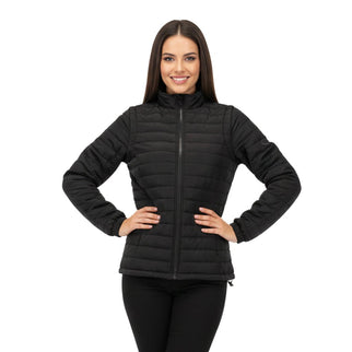 Sierra Women's Puffer Jacket Removable Arms - Black - Marwin Sports