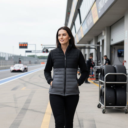 Sierra Women's Puffer Jacket Removable Arms - Black/Grey - Marwin Sports