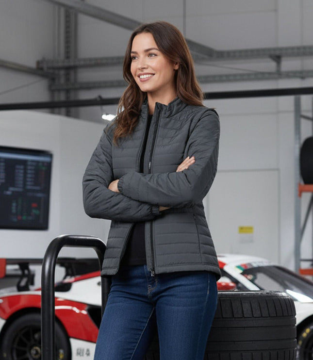 Sierra Women's Puffer Jacket Removable Arms - Grey - Marwin Sports