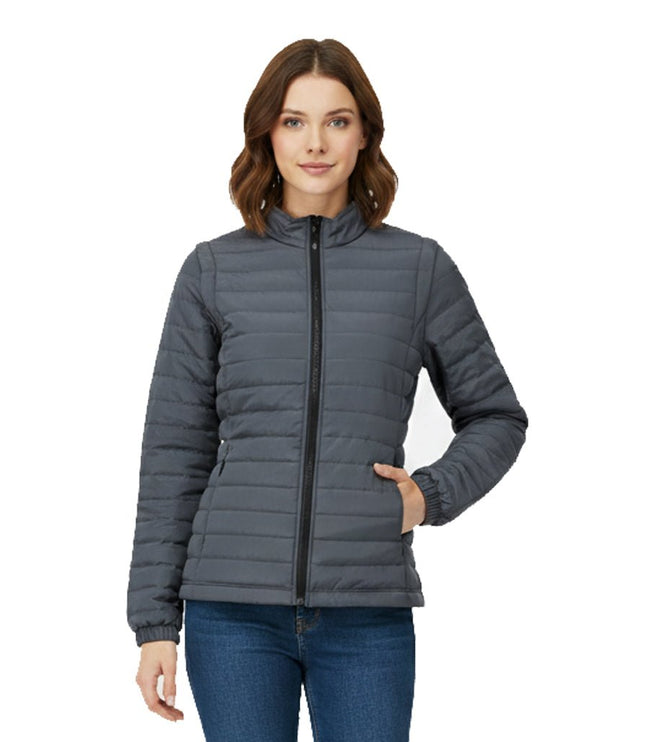 Sierra Women's Puffer Jacket Removable Arms - Grey - Marwin Sports