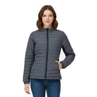 Sierra Women's Puffer Jacket Removable Arms - Grey - Marwin Sports