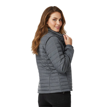 Sierra Women's Puffer Jacket Removable Arms - Grey - Marwin Sports
