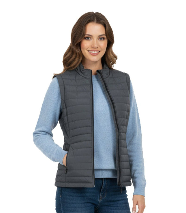 Sierra Women's Puffer Jacket Removable Arms - Grey - Marwin Sports