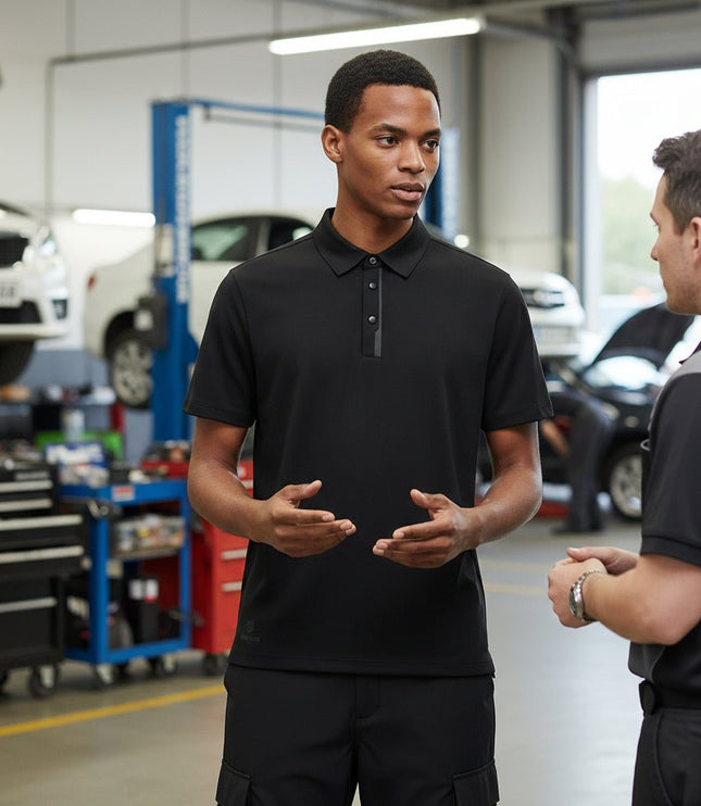 Timeless Men's Seamless Button Polo - Black - Marwin Sports