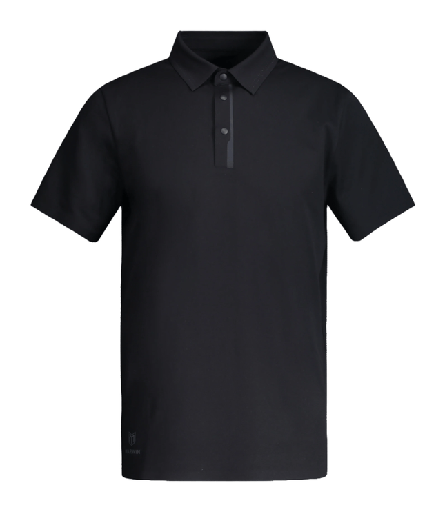 Timeless Men's Seamless Button Polo - Black - Marwin Sports