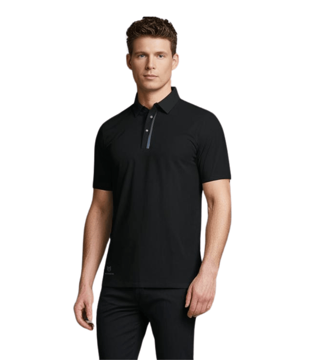 Timeless Men's Seamless Button Polo - Black - Marwin Sports