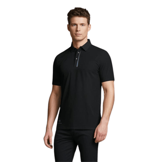 Timeless Men's Seamless Button Polo - Black - Marwin Sports