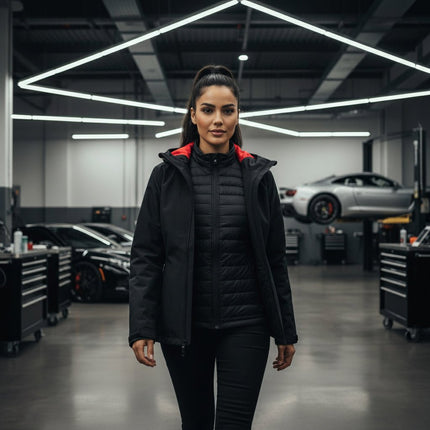 Ultimate Women's 3 - in - 1 Jacket - Black/Red - Marwin Sports