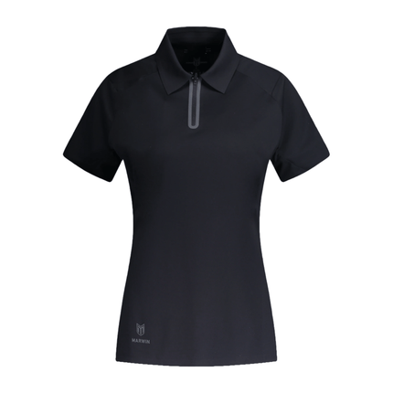 Vitality Women's Seamless Zipper Polo - Black - Marwin Sports