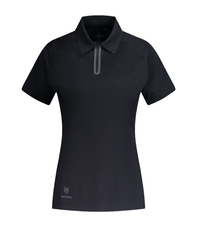 Vitality Women's Seamless Zipper Polo - Black - Marwin Sports