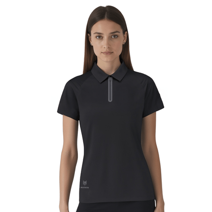 Vitality Women's Seamless Zipper Polo - Black - Marwin Sports