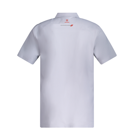 Marwin Sports Dodge Hellcat 3D Poly Button Men's Polo - White