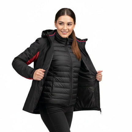 Whitney Women's 4 in 1 Jacket - Black/Red - Marwin Sports
