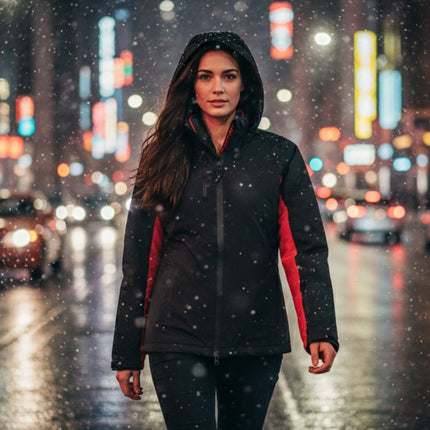 Whitney Women's 4 in 1 Jacket - Black/Red - Marwin Sports