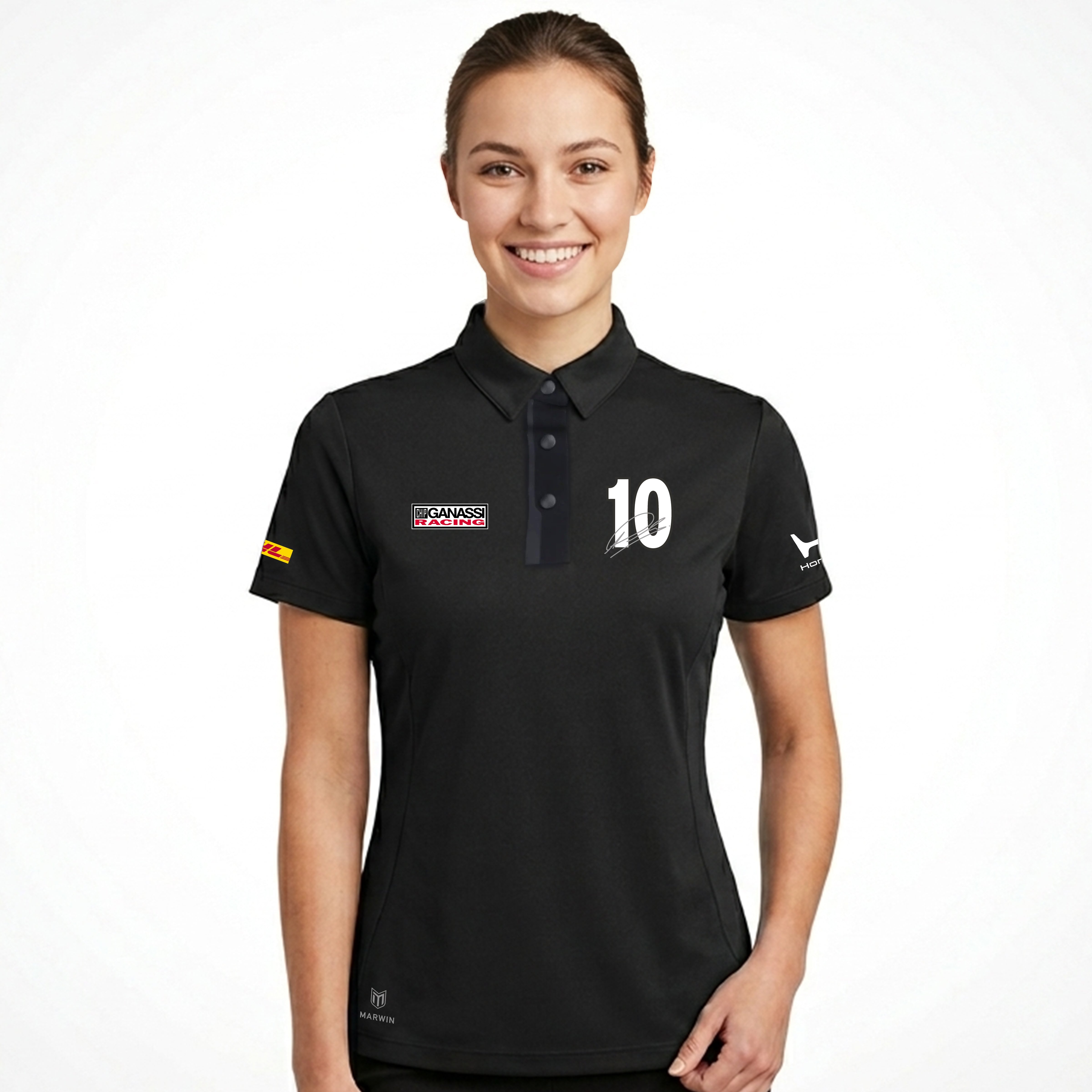 Women’s Barcelona Button Seamless Polo – Official Alex Palou CGR Fanwear - Marwin Sports