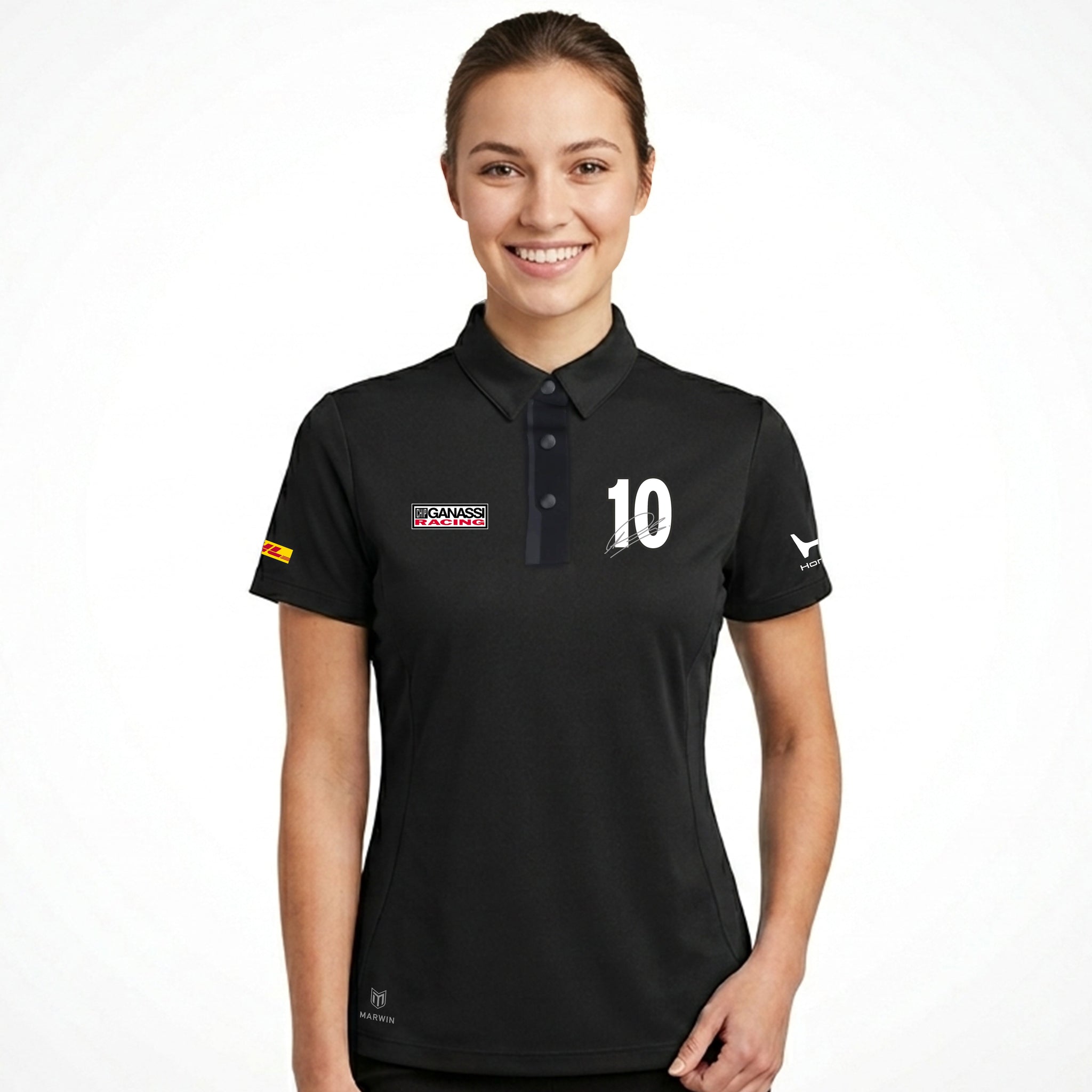 Women’s Barcelona Button Seamless Polo – Official Alex Palou CGR Fanwear - Marwin Sports