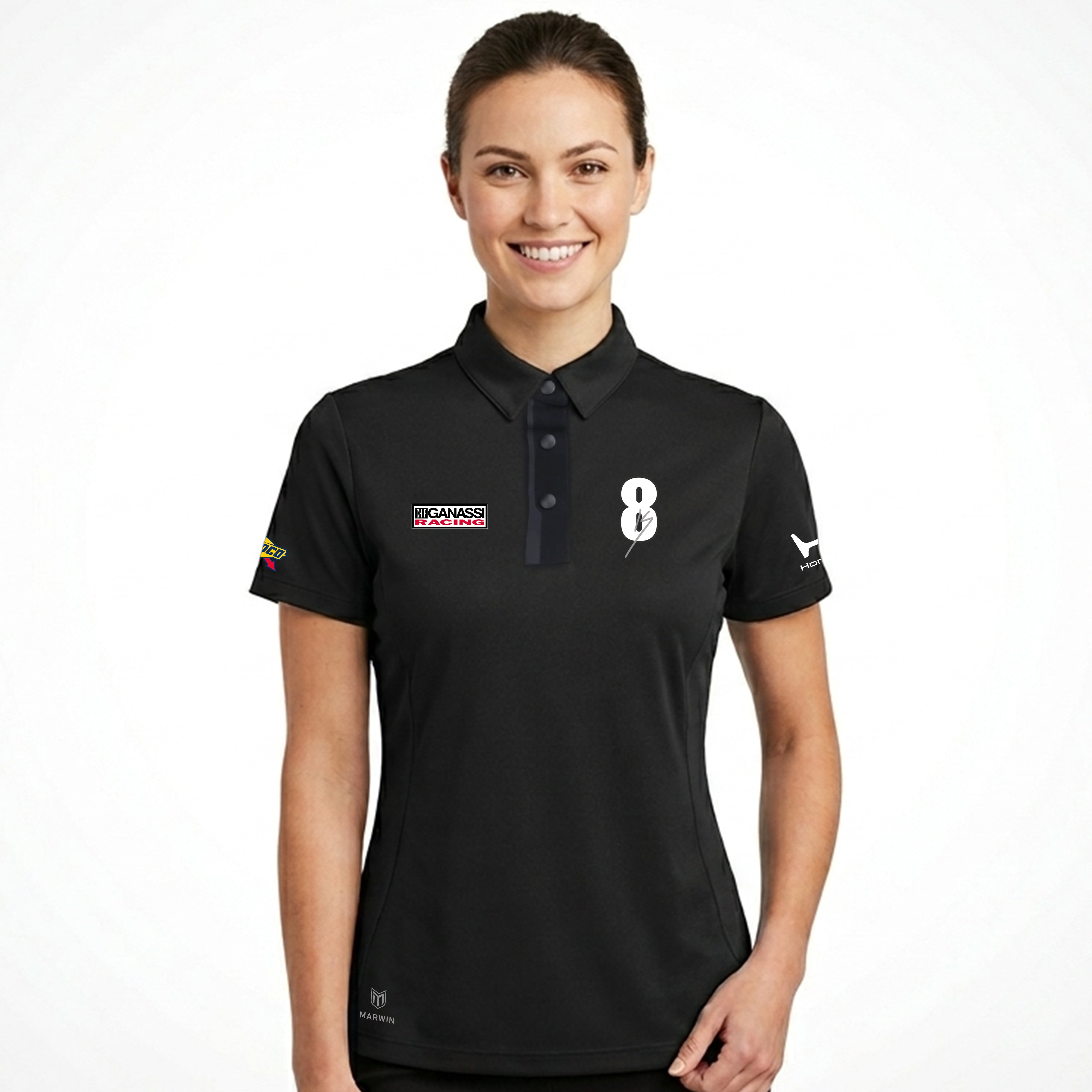 Women’s Barcelona Button Seamless Polo – Official Kyffin Simpson CGR Fanwear - Marwin Sports