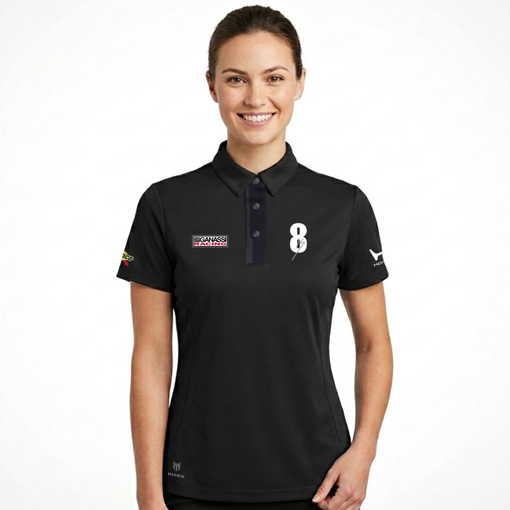 Women’s Barcelona Button Seamless Polo – Official Kyffin Simpson CGR Fanwear - Marwin Sports