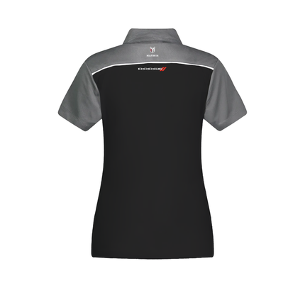 Marwin Sports Dodge Hellcat 3D Zipper Women's Polo - Black/Grey/White