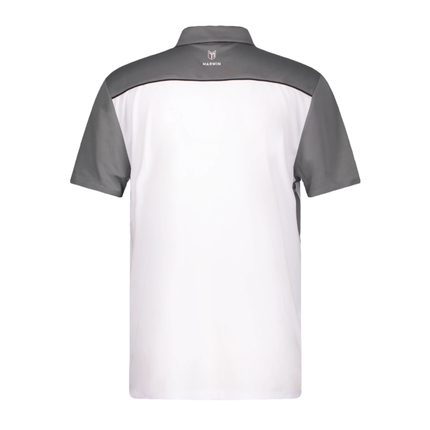 Marwin Sports Mopar Men's Poly Zipper Polo - White/Grey/Black