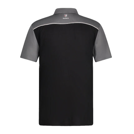 Marwin Sports Mopar Men's Poly Zipper Polo - Black/Grey/White