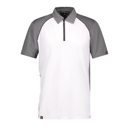 Monte White/Grey/Black Zipper Polo