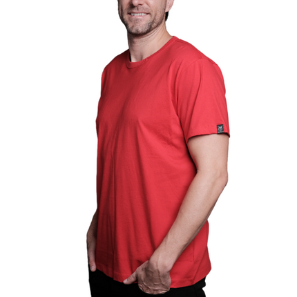 Marwin Sports Cotton Crew Neck Men's Tee - Red