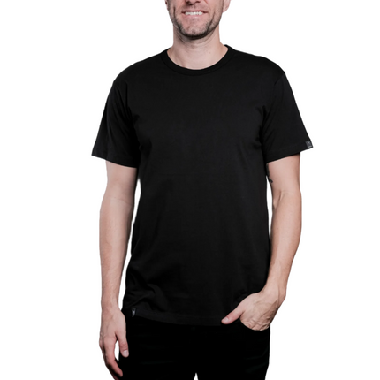 Marwin Sports Cotton Crew Neck Men's Tee - Black