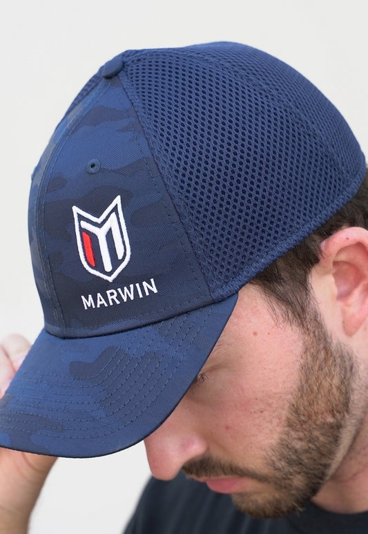 Marwin Access Navy Camo Stretch Mesh Cap
