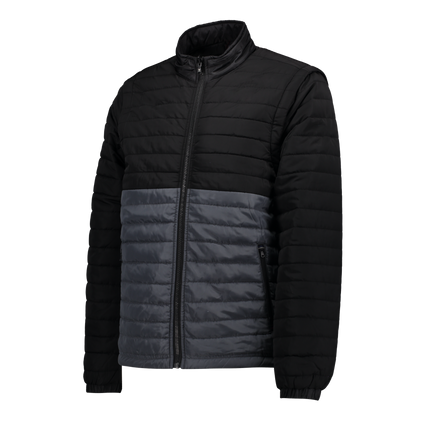 Everest Black/Grey Puffer Jacket Removable Arms