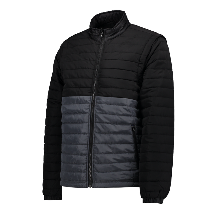 Everest Black/Grey Puffer Jacket Removable Arms