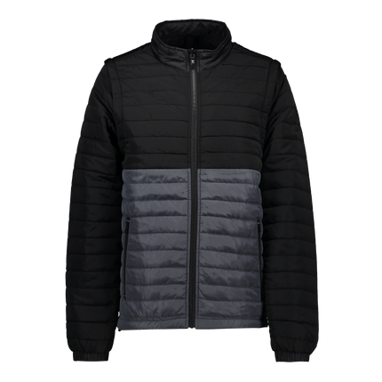 Everest Black/Grey Puffer Jacket Removable Arms