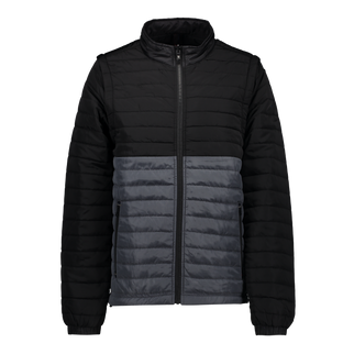 Everest Black/Grey Puffer Jacket Removable Arms