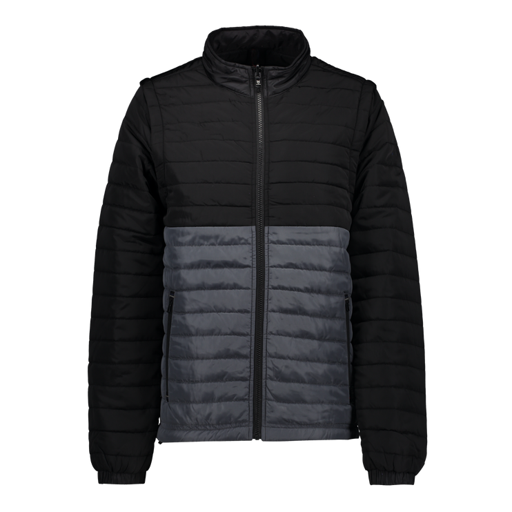 Everest Black/Grey Puffer Jacket Removable Arms