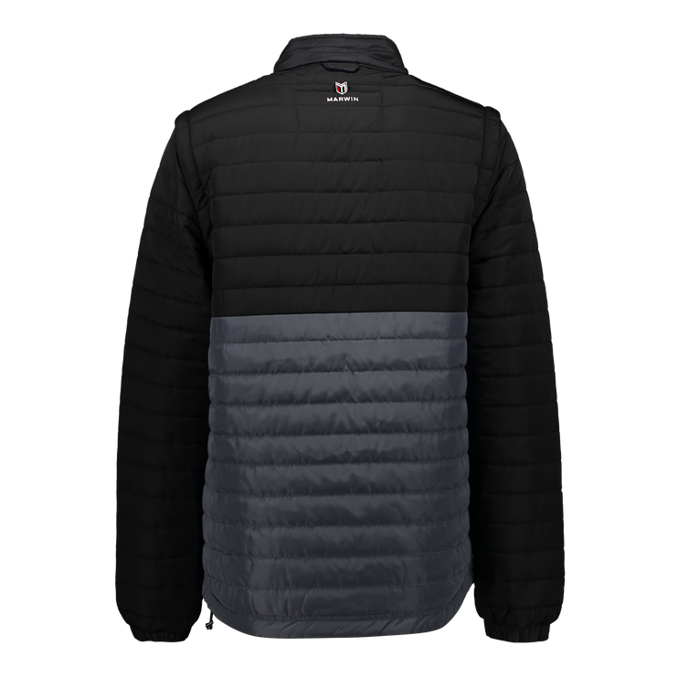 Marwin Sports Puffer Men's Jacket Removable Arms - Black/Grey
