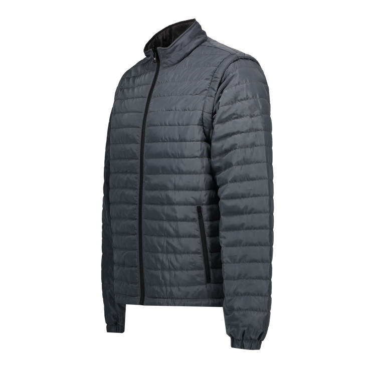 Everest Grey Puffer Jacket Removable Arms