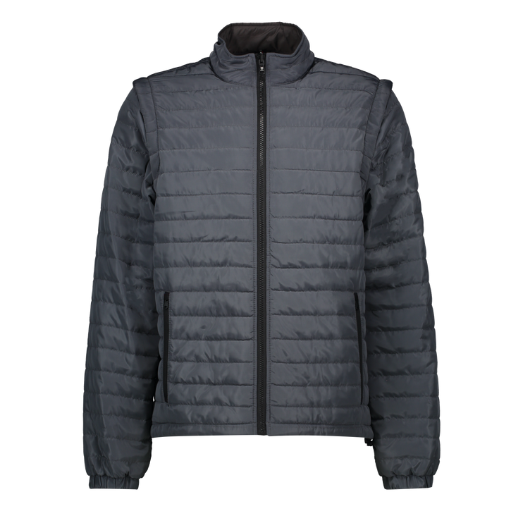 Everest Grey Puffer Jacket Removable Arms