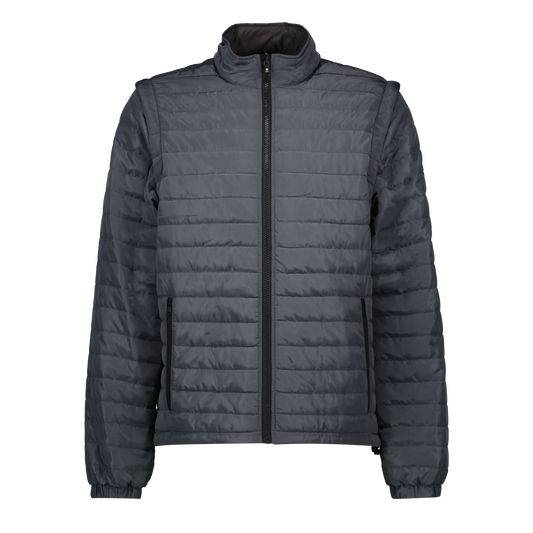 Everest Grey Puffer Jacket Removable Arms