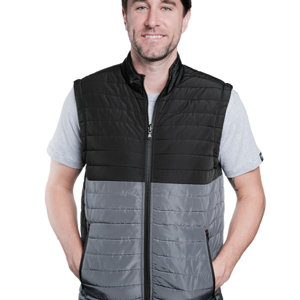 Marwin Sports Puffer Men's Jacket Removable Arms - Black/Grey