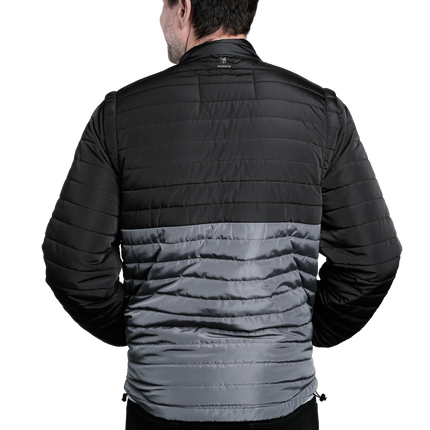 Everest Black/Grey Puffer Jacket Removable Arms