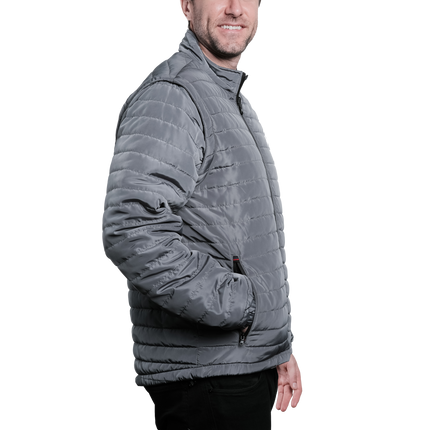 Everest Grey Puffer Jacket Removable Arms