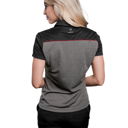 Fallon Grey/Black/Red Button Polo