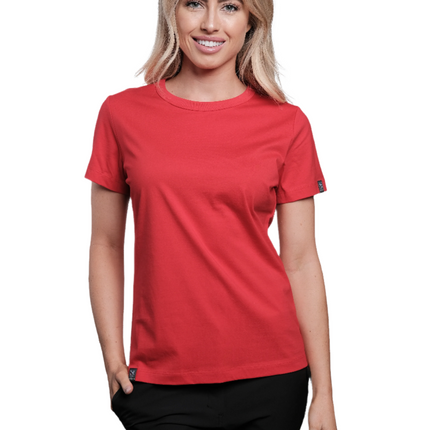 Marwin Sports Cotton Crew Neck Women's Tee - Red