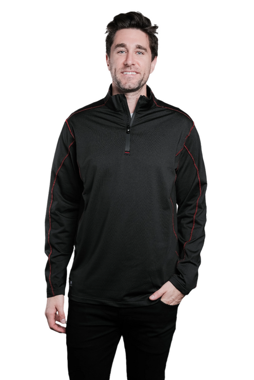 Hayes Black/Red Quarter Zip Pullover