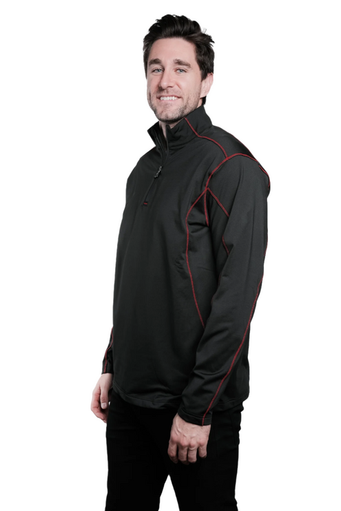 Hayes Black/Red Quarter Zip Pullover