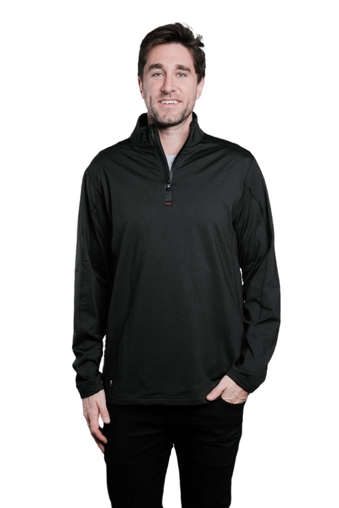Marwin Sports Quarter Zip Men's Pullover - Black