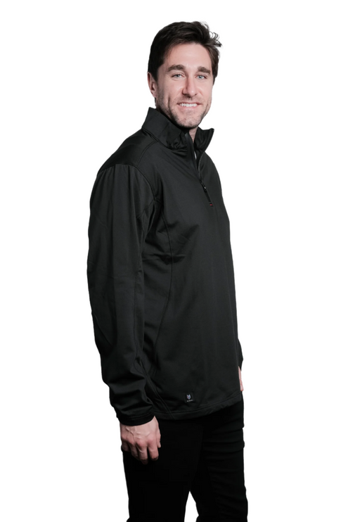 Marwin Sports Quarter Zip Men's Pullover - Black